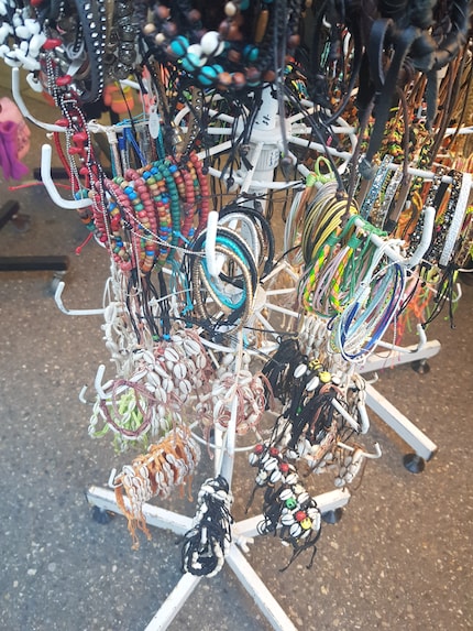 These are the kind of jewellery stands you get on holiday. The difference being that jewellery there is a fraction of the price.