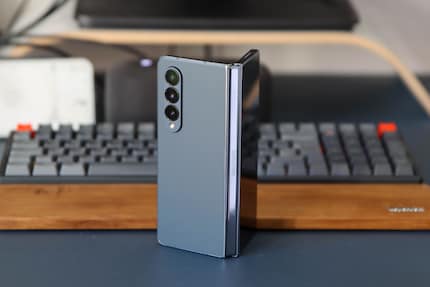 The Galaxy Z Fold4 is its own tripod.