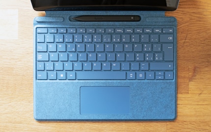 The Signature Keyboard is available in blue to match the tablet.