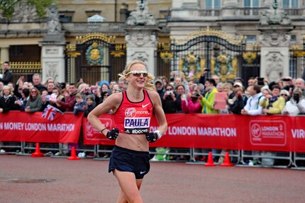Paula Radcliffe beim London-Marathon 2015.