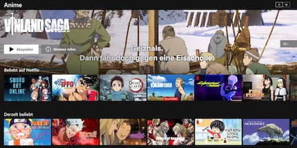 If I click on the anime hyperlink, I can browse through anime content much more easily than before.