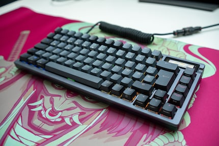The 75 per cent form factor offers almost all keys except for a number pad.