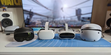 V. l. Quest Pro, Quest 2, Pico 4 und PS VR2.