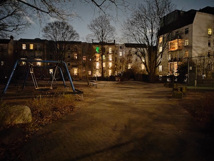To my eye, the playground was almost completely dark.