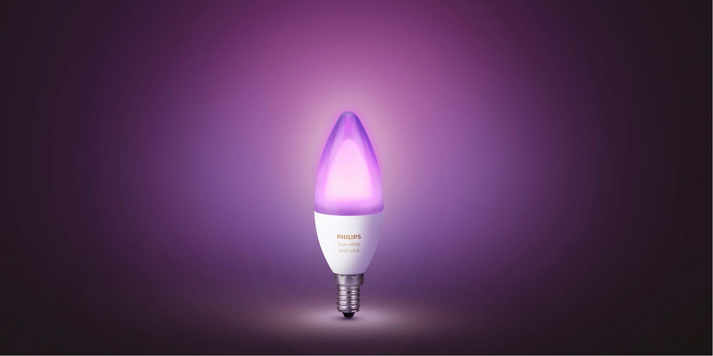 Ab dem 10.4.17 erhältlich: Die neue Hue-Lampe mit E14-Sockel.