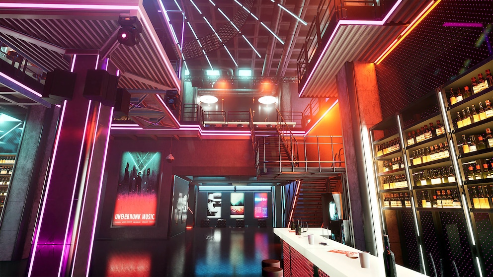 Ein von Cyberpunk inspirierter Nachtclub von ArtcoreStudios im Unreal Engine Marktplatz.