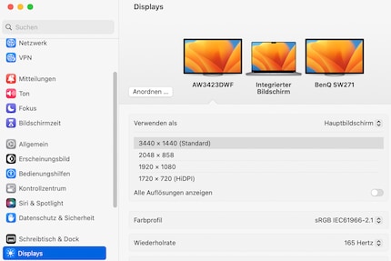 Auf Ultrawide-Monitoren kann ich nur die Auflösung und damit auch die Bildqualität reduzieren.