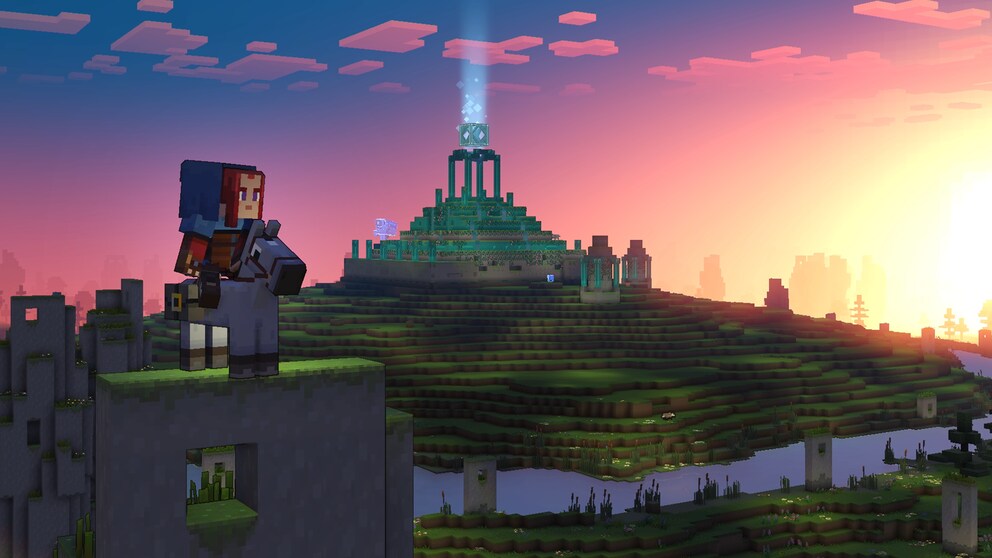 Diese wunderschöne Klötzchenwelt gilt es in «Minecraft Legends» zu retten.
