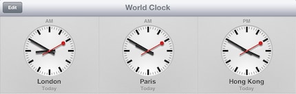 Sieht der SBB-Uhr verdächtig ähnlich: Die Uhr bei iOS 6.