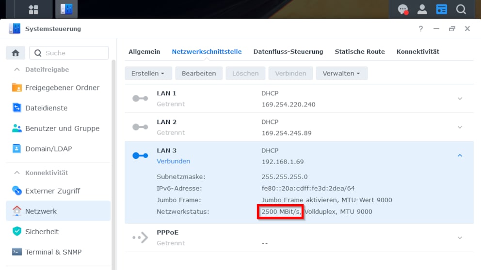 Da ist der neue 2,5-Gigabit-LAN-Anschluss.