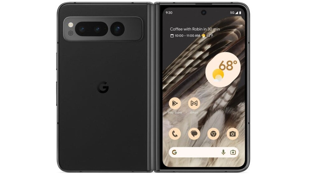 Das aufgeklappte Pixel Fold von außen.