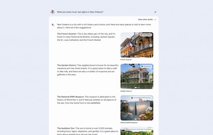 Antworten von Bard enthalten neben Text auch Bilder.