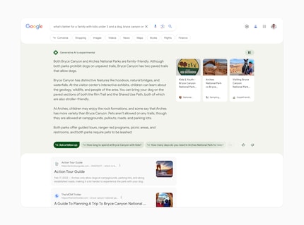 Die Google Suche wird vielseitiger.