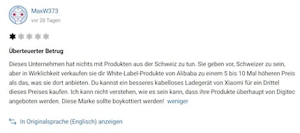 Die Vorwürfe in der Bewertung haben es in sich.