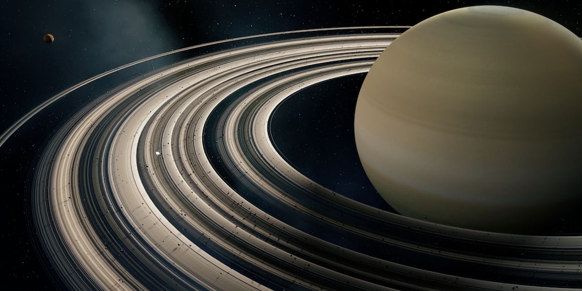 Die ersten Landtiere sahen noch einen ringlosen Saturn am Himmel