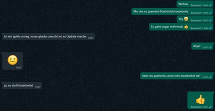 If you have edited a message, this can be seen below the text.