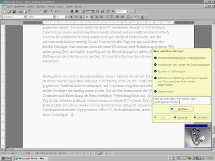 Clippy ist mein Freund, aber nicht mein Helfer.