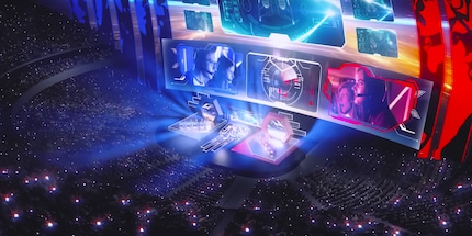 Imagine a goal in «Rocket League» on this LED wall.