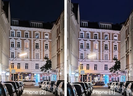 Bei genauerer Betrachtung liefert der Nachtmodus des Phone (2) das klar bessere Bild.