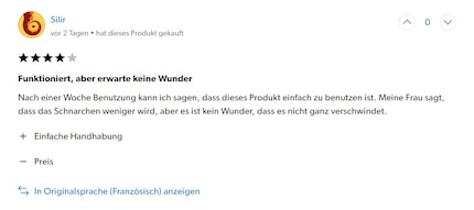 Dieser Kunde scheint mit dem Nasenpflaster ähnliche Erfahrungen zu machen.
