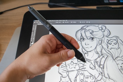 The pen is quite wide, but fits well in the hand.