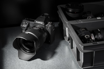 This is where the Fujifilm GFX 100 II feels most at home: in the storage room of a photo studio.