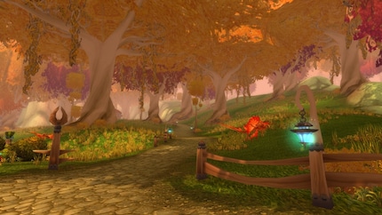 Eigentlich mag ich lieber solche farbenfrohen und idyllischen Fantasy-Umgebungen. Im Bild: die Eversong Woods aus «World of Warcraft».