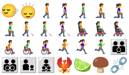 Die neuen und die veränderten Emojis in der Übersicht.