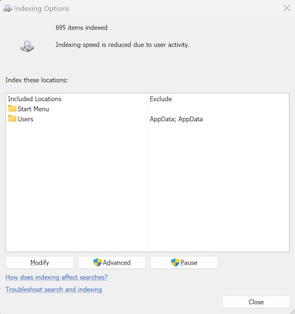 If you’re only looking for documents or image formats, you can uncheck certain extensions.