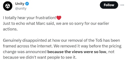 The somewhat strange explanation for the deletion of the terms of use.