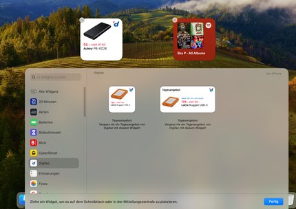 Interaktive Widgets sind nun auf dem Desktop verfügbar.