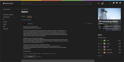 Die Diskussion über das Dark Theme im Dark Mode.