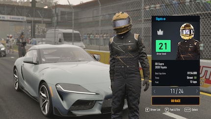 Mein Fahrer vor dem Start eines Rennens.