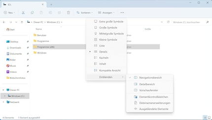 So werden dir die Dateiendungen angezeigt.