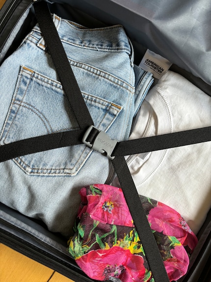 Die Packgurte sorgen für Ordnung.
