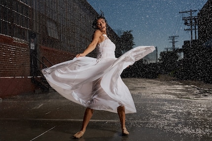 With a global shutter, it takes less raw flash power to outshine sunlight.