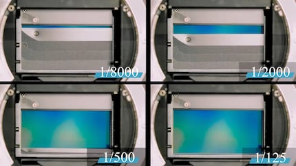A classic focal plane shutter in action. From around 1/500s, the entire sensor is never fully exposed.