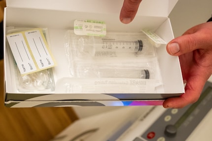 These syringes are used to take blood from patients.