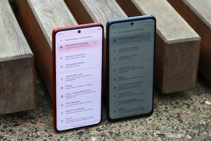 The Moto G54 (right) is harder for nosy neighbours to decipher.