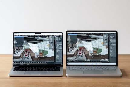 Im 3D-Rendering Programm Blender ist die Nvidia-GPU im Vorteil – zumindest gegenüber dem M3 Pro.