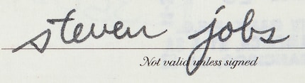 The cheque signed by Steve Jobs is in very good condition.