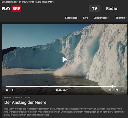 Forster’s footage of a glacier collapse wound up in an SRF programme – without him knowing.