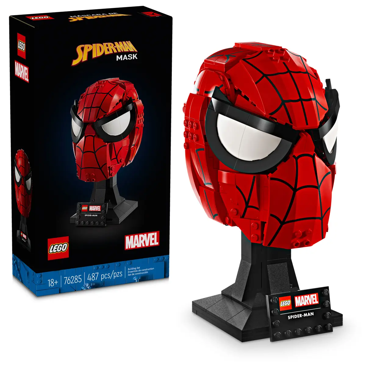 Aus 487 Teilen besteht der aufstellbare Kopf von Spider-Man.