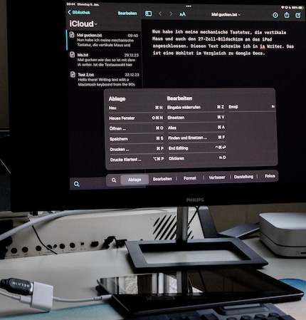 Die mobilen Geräte haben ein anderes Seitenverhältnis als der externe Monitor.