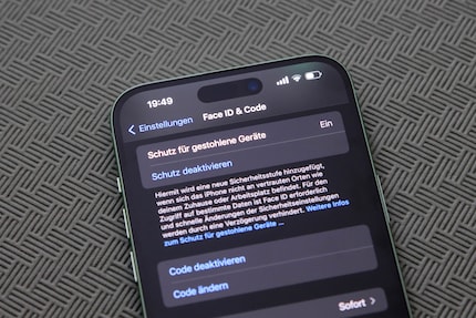 Der neue Diebstahlschutz ist nur eine Erweiterung in den Einstellungen zur Face ID.