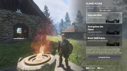 Der erste Schritt besteht darin, einen Flammenaltar zu errichten. Er bildet das Herz der Basis.