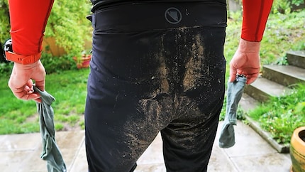 Wet and dirty – no mudguard.
