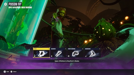 Die reinkarnierte Poison Ivy verleiht meinen Waffen durch Upgrades elementare Kräfte.