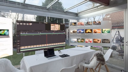 A virtual workstation in real space – the window in the middle is the external screen of my Mac, with VisionOS apps floating to the left and right. I can arrange and scale everything freely.