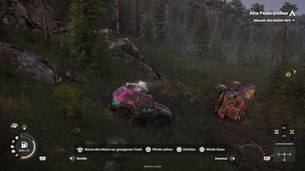 My helpless truck lies on its back like a turtle.